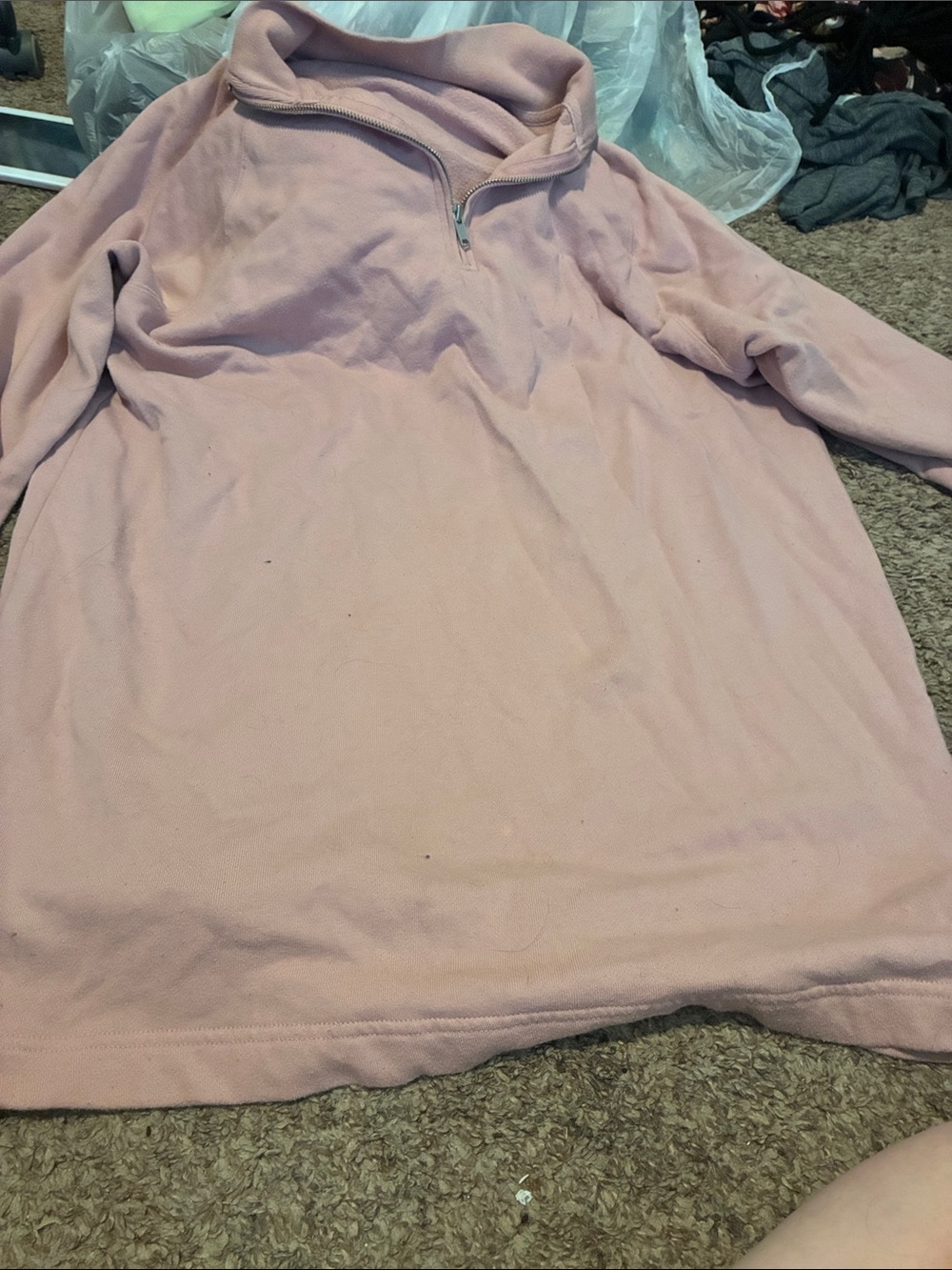 GAP Light Pink Quarter-Zip Fleece Pullover